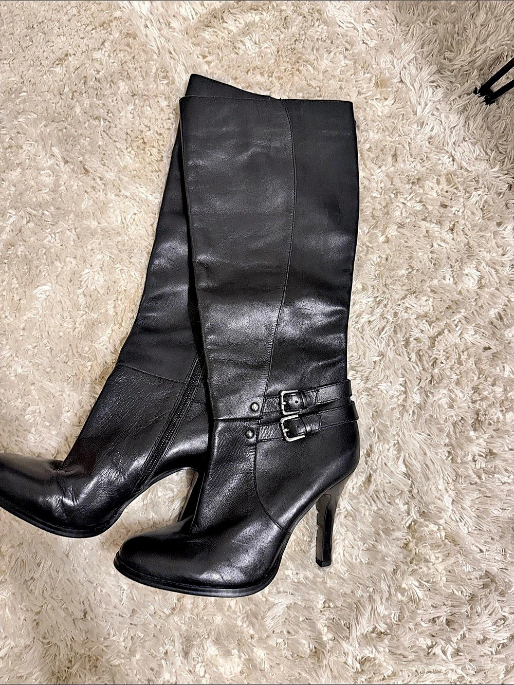 Arturo Chiang Black Heeled Boots Size 7.5